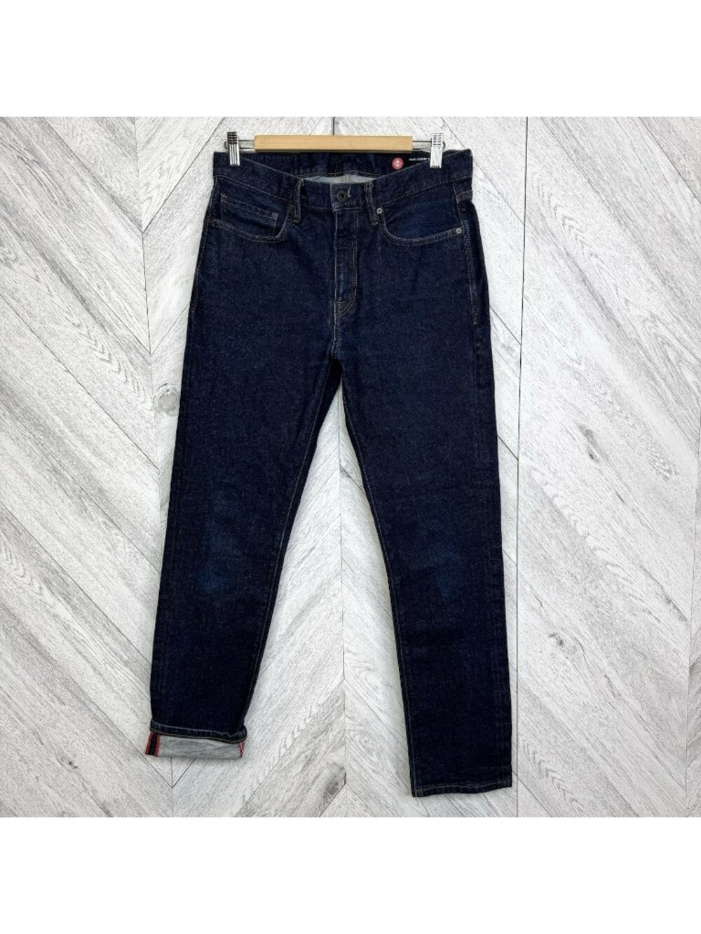 Roark Hwy 128 Kaihara Japanese Denim Jeans Straight Fit Mens 32x30 Red Line Cuff